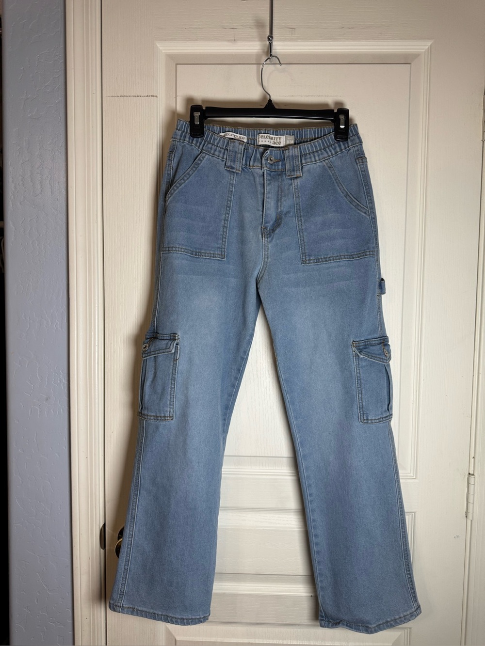 Celebrity Ace- The Skater Jean~LightBlue Women’s Cargo Jeans - Casual Utility